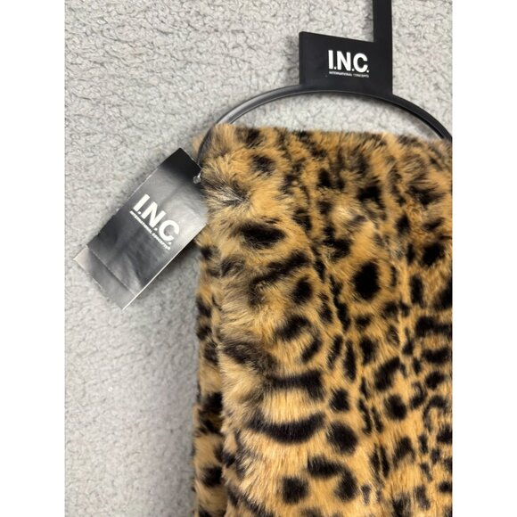 I.n.c. International Concepts Women's Pull-Through Faux-Fur Scarf Leopard OS NWT - Picture 4 of 7